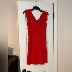 Anthropologie Maeve Red Textured Midi Dress